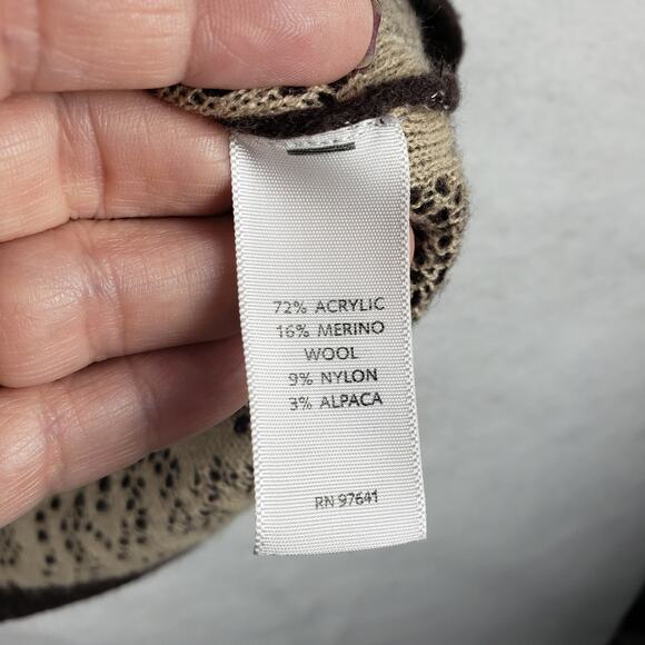 J. Jill Women's M Layered Knit V-Neck Top Brown Tan Coastal Casual Sweater Wool - Picture 5 of 10